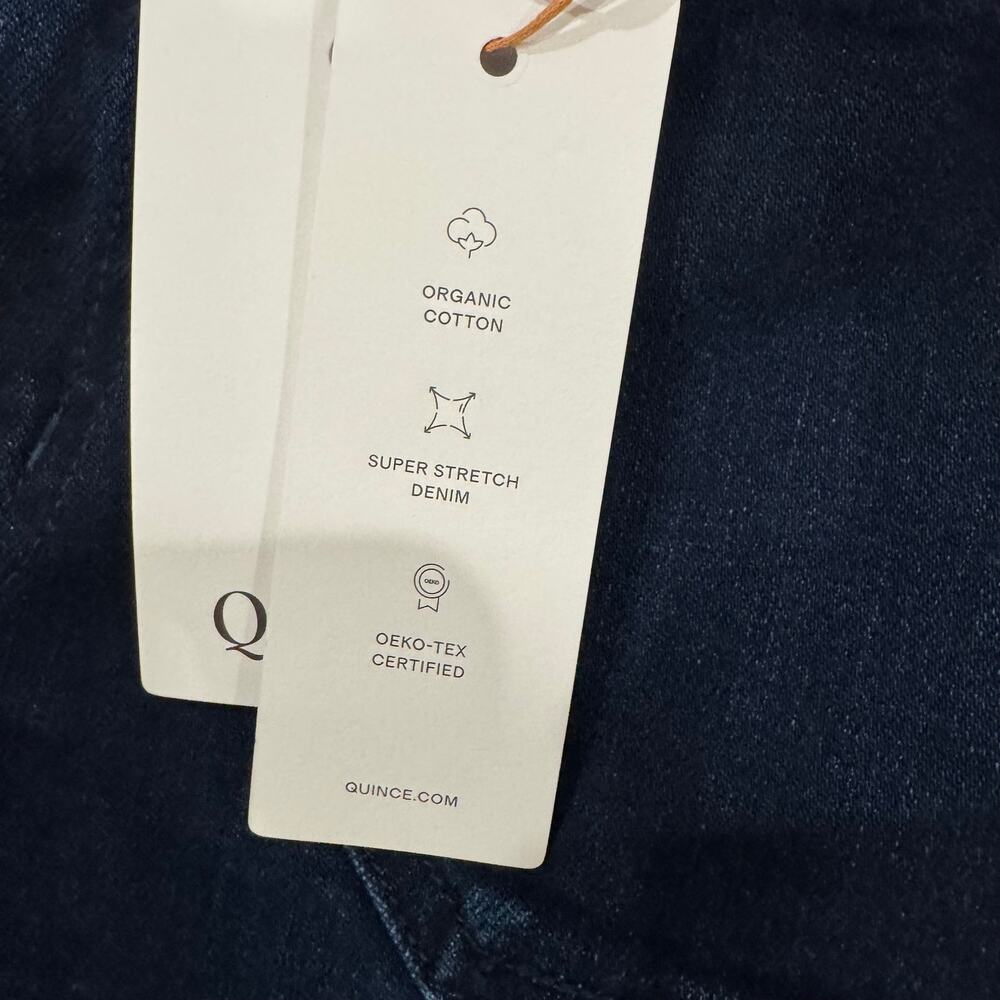 Quince Womens 33x24 Bella High Rise Patch Pocket Wide Leg Jeans Blue Cropped NWT - Picture 8 of 12